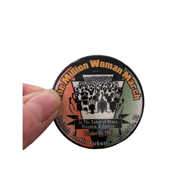 The Million Woman March October 25 1997 Philadelphia Pinback Button Benjamin Fra - Picture 11 of 14